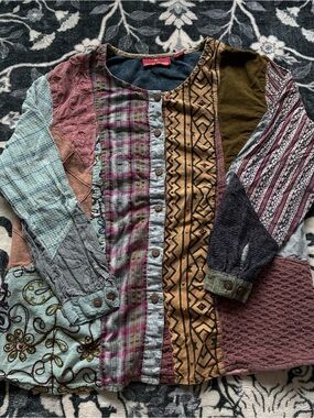 023 - WOMENS SACRED THREADS SASHIKO FUNKY PATTERN JACKET
